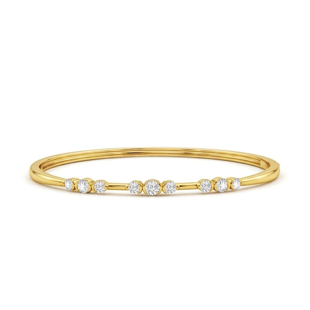 Mazzucchelli’s 9ct yellow gold round-cut 1.00ctw diamond bangle