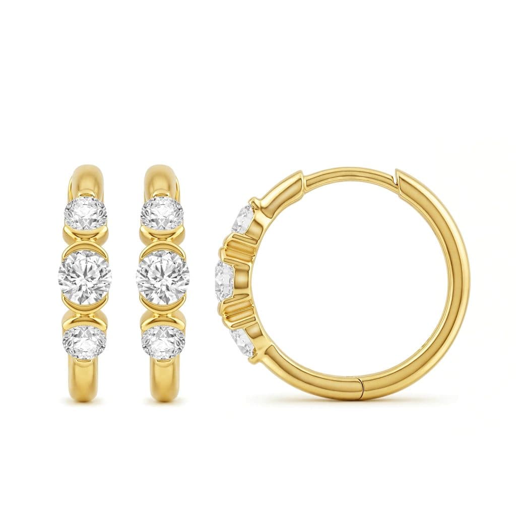 Mazzucchelli’s 9ct yellow gold round-cut 0.50ctw diamond earrings