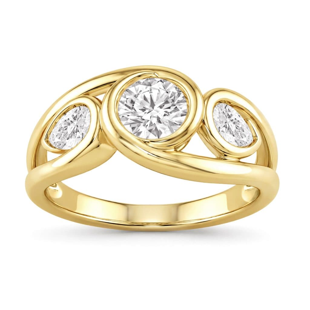 Mazzucchelli’s 18ct yellow gold round and pear-cut 1.23ctw diamond ring