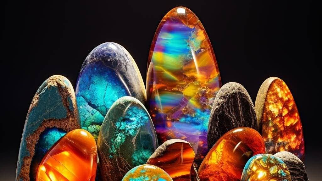 collection of opals october birthstone