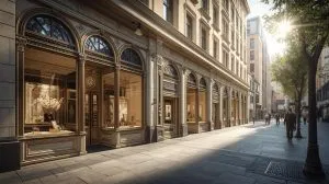 Jewellery shopping streetscape in Sydney CBD, NSW